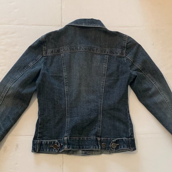 Contrast Womens Blue Denim Jean Jacket Button Closer Size Small - Picture 6 of 12